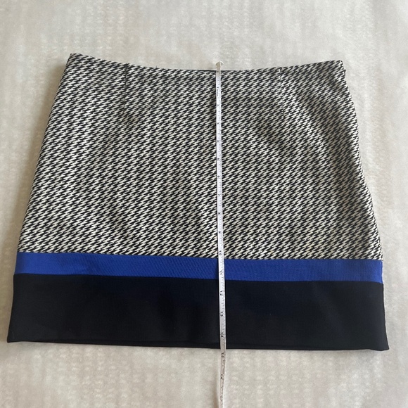 Tibi Mini Geometric Color block Houndstooth Black White Casual Career Skirt 4 S - Picture 8 of 13
